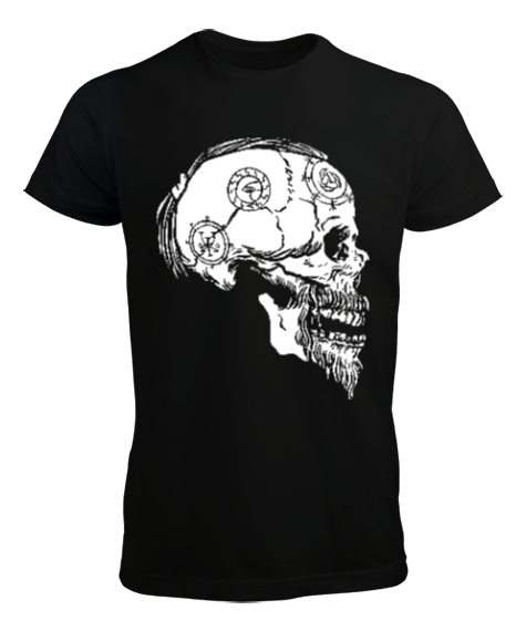 Tisho - Viking skull kurukafa Siyah Erkek Tişört