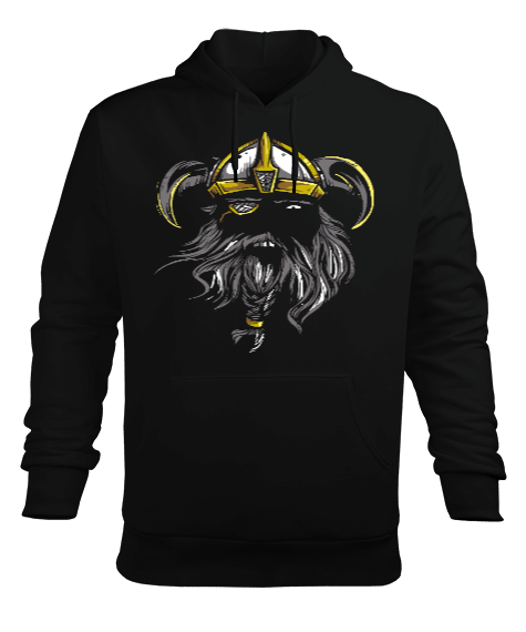 Tisho - Viking Tasarımı Erkek Kapüşonlu Hoodie Sweatshirt