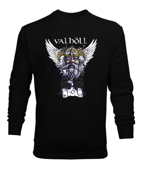 Tisho - Viking Valhöll - Savaşçı Siyah Erkek Sweatshirt