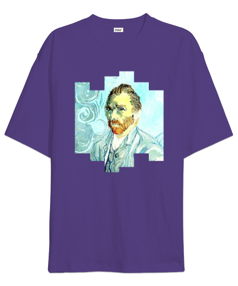 Tisho - Vincent Van Gogh Mor Oversize Unisex Tişört