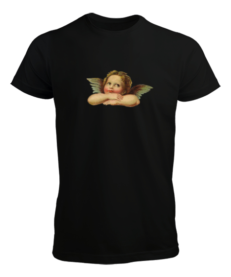 Tisho - Vintage Angel Siyah Erkek Tişört