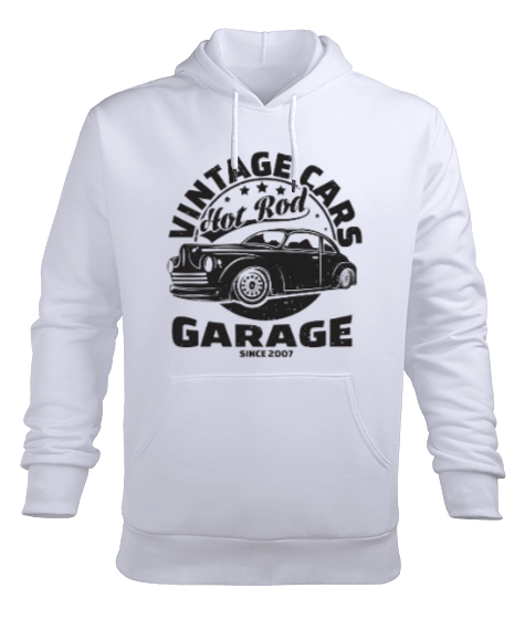 Tisho - Vintage car Erkek Kapüşonlu Hoodie Sweatshirt