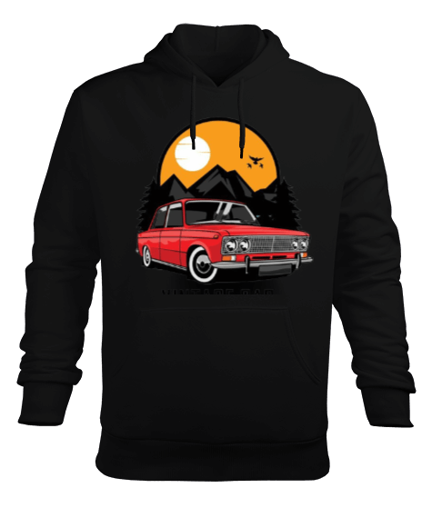 Tisho - Vintage car Erkek Kapüşonlu Hoodie Sweatshirt