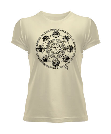 Tisho - Vintage Horoscope Krem Kadın Tişört