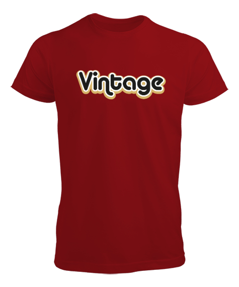 Tisho - Vintage Yazım Text V2 Kırmızı Erkek Tişört