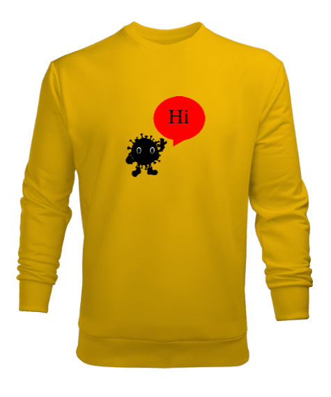 Virüs Sarı Erkek Sweatshirt