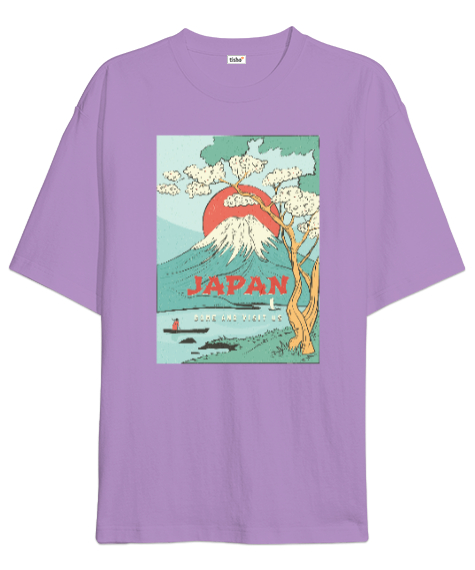 Tisho - Visit Japan Lila Oversize Unisex Tişört