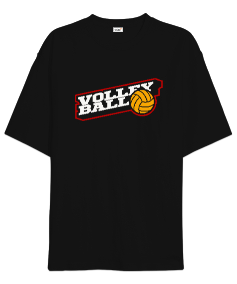 Tisho - Voleybol - Volleyball Siyah Oversize Unisex Tişört