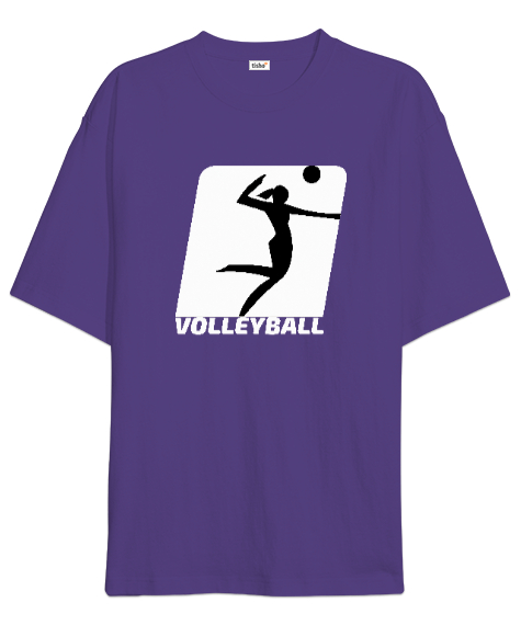 Tisho - Volleyball - Voleybol Mor Oversize Unisex Tişört