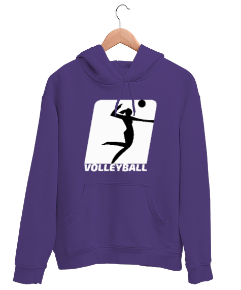 Tisho - Volleyball - Voleybol Mor Unisex Kapşonlu Sweatshirt