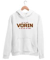 VORIN: Strength Within Beyaz Unisex Kapşonlu Sweatshirt - Tisho