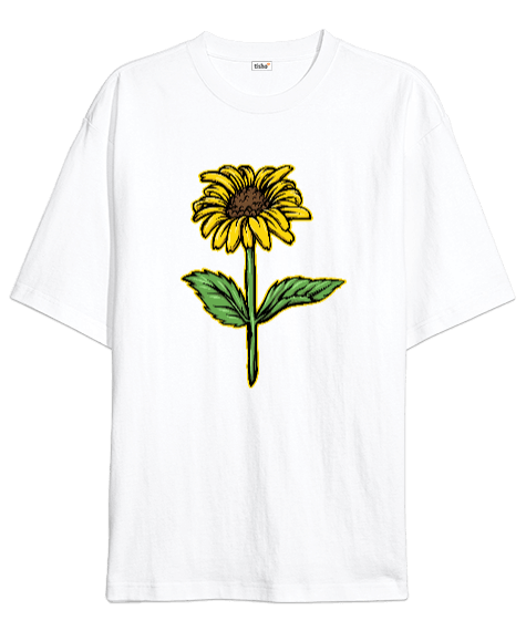 Tisho - VORTEX Ayçiçeği Çiçek Gül Oversize Unisex Tişört