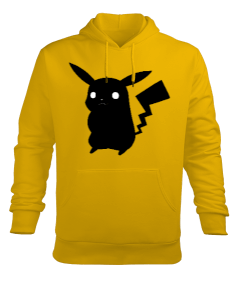 Tisho - VORTEX Siyah Karanlık Pikachu Erkek Kapüşonlu Hoodie Sweatshirt