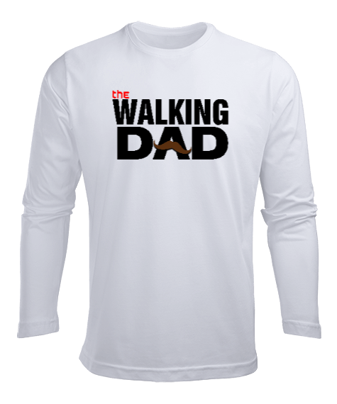 Tisho - Walking Dad - Baba- Temalı Erkek Uzun Kol Yazlık Tişört