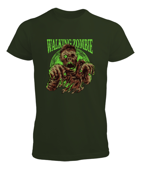 Tisho - Walking Zombie - Zombi Haki Yeşili Erkek Tişört