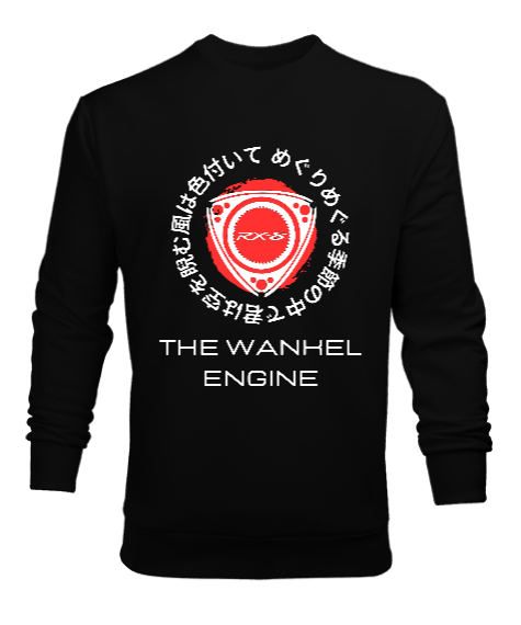 Tisho - Wankel Engine Siyah Erkek Sweatshirt