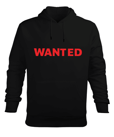 Tisho - WANTED yazılı Erkek Kapüşonlu Hoodie Sweatshirt