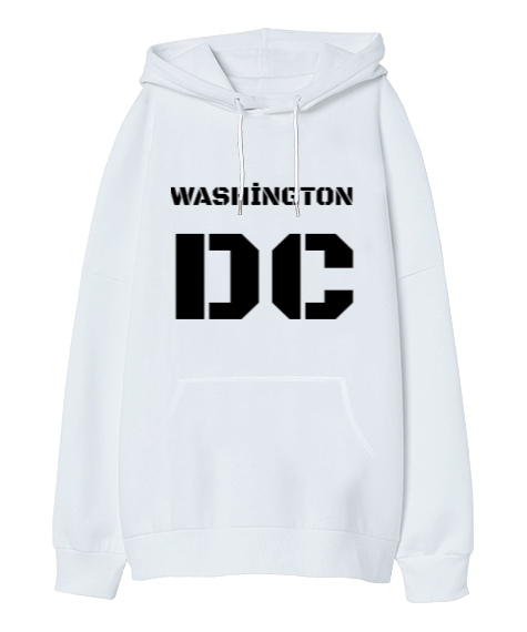 Tisho - Washington DC Oversize Unisex Kapüşonlu Sweatshirt
