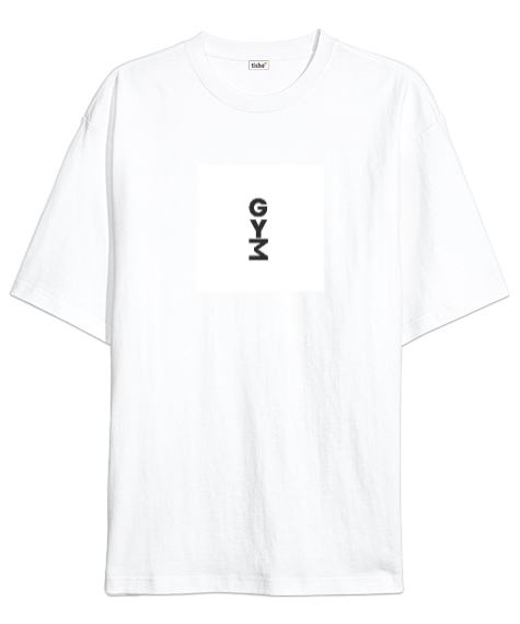 Tisho - WE LOVE GYM Beyaz Oversize Unisex Tişört