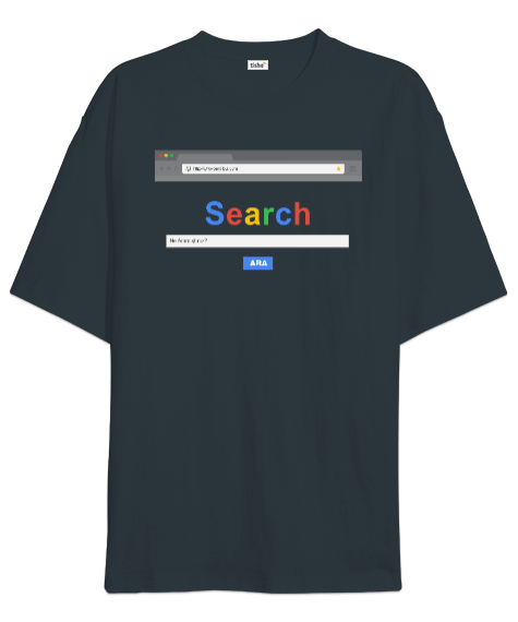 Web Arama Temalı - Search- Oversize Unisex Tişört