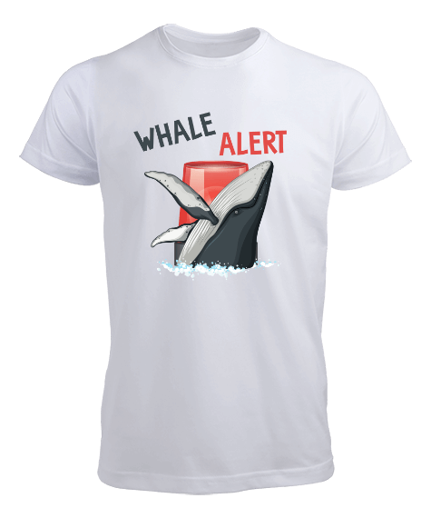 Tisho - Whale ALERT v1T Beyaz Erkek Tişört