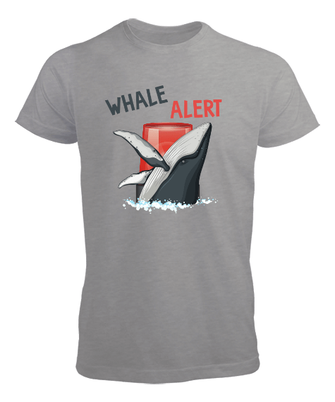 Tisho - Whale ALERT v1T Gray Erkek Tişört