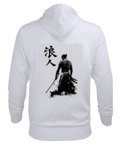 white samurai Erkek Kapüşonlu Hoodie Sweatshirt - Thumbnail