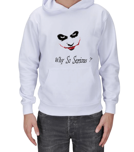 Tisho - Why So Serious? Joker Baskı Erkek Kapşonlu