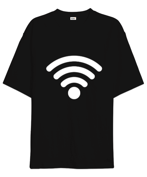 Tisho - Wi-fi Sembol Oversize Unisex Tişört