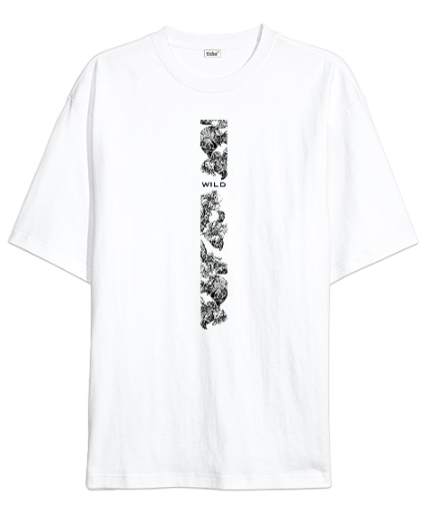 Tisho - Wild Beyaz Oversize Unisex Tişört