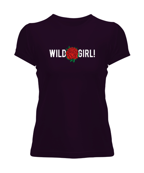 Tisho - Wild Girl - Vahşi Koyu Mor Kadın Tişört
