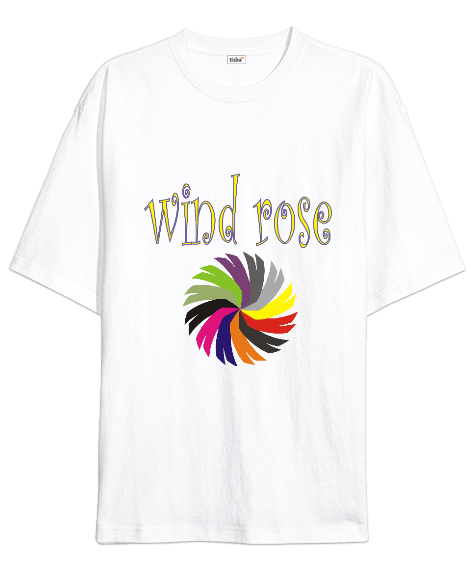 Tisho - Wind Rose Yazılı Oversize Unisex Tişört