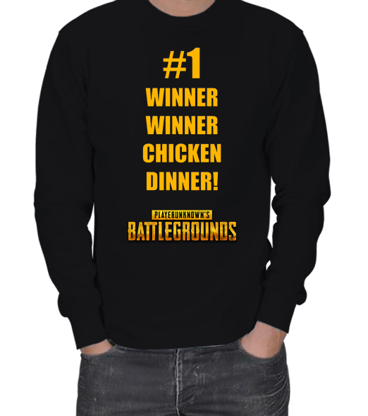 Tisho - Winner winner chicken dinner pubg ERKEK SWEATSHIRT