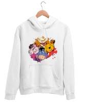 Winnie The Pooh Kapüşonlu Beyaz Unisex Kapşonlu Sweatshirt - Tisho