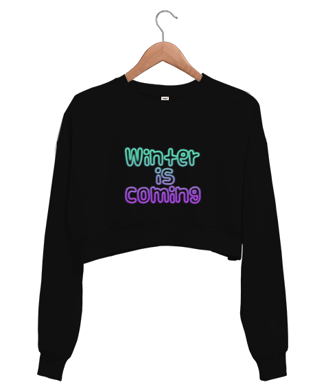 Tisho - Winter is coming yazılı Kadın Crop Sweatshirt