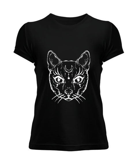 Tisho - Witch Kedi Siyah Kadın Tişört
