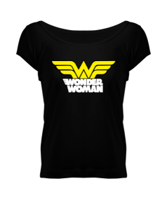 Tisho - Wonder woman Tişört Kadın Geniş Yaka Tişört