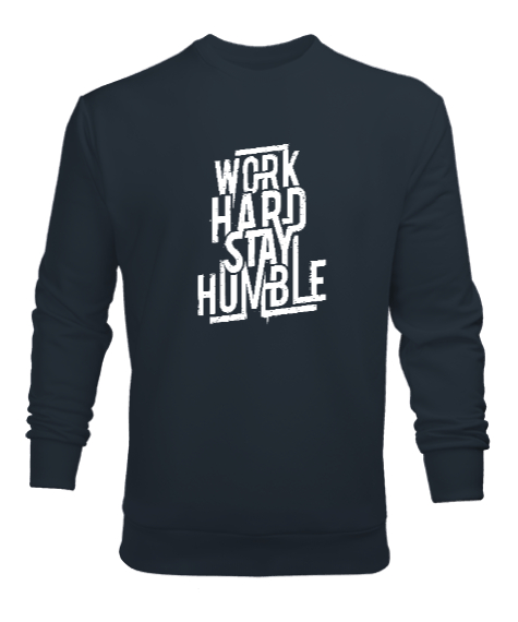 Tisho - Work Hard Stay Humble Füme Erkek Sweatshirt