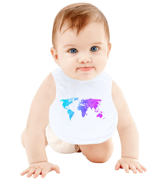 Tisho - World Map Bebek Mama Önlüğü