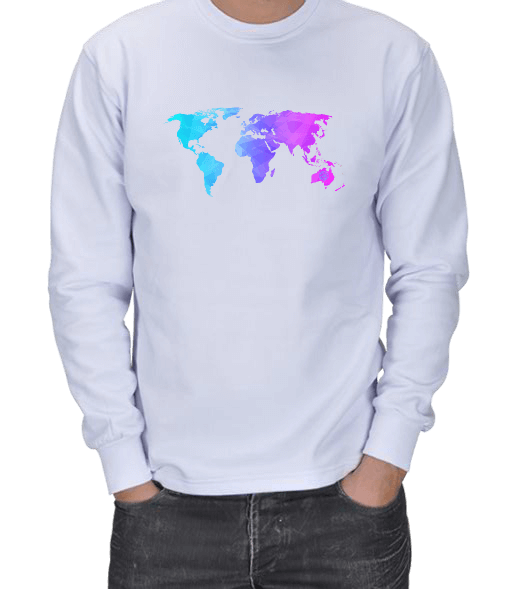 Tisho - World Map ERKEK SWEATSHIRT