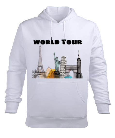 Tisho - world tour Erkek Kapüşonlu Hoodie Sweatshirt