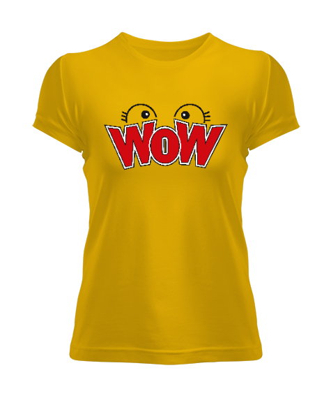 WoW - Gözler - Cute Sarı Kadın Tişört