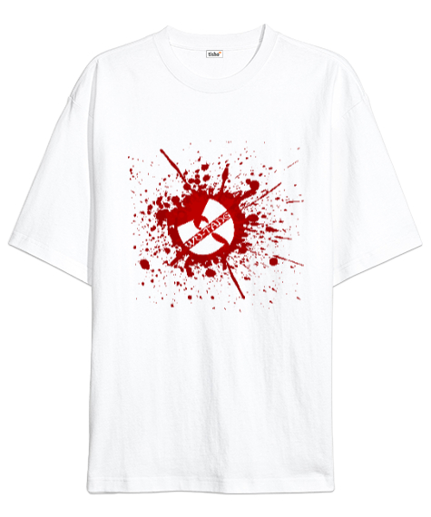 Tisho - Wu-Tang Blood 02 Beyaz Oversize Unisex Tişört