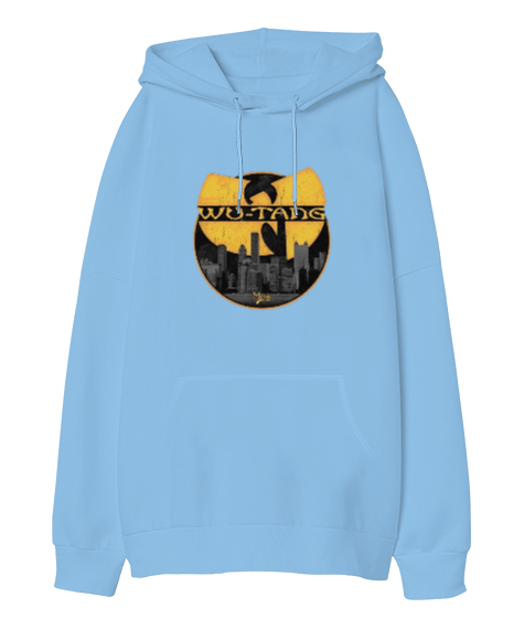 Tisho - Wu-Tang Clan Rap Tasarım Baskılı Oversize Unisex Kapüşonlu Sweatshirt