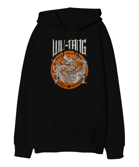 Tisho - Wu-Tang Clan Rap Tasarım Baskılı Oversize Unisex Kapüşonlu Sweatshirt
