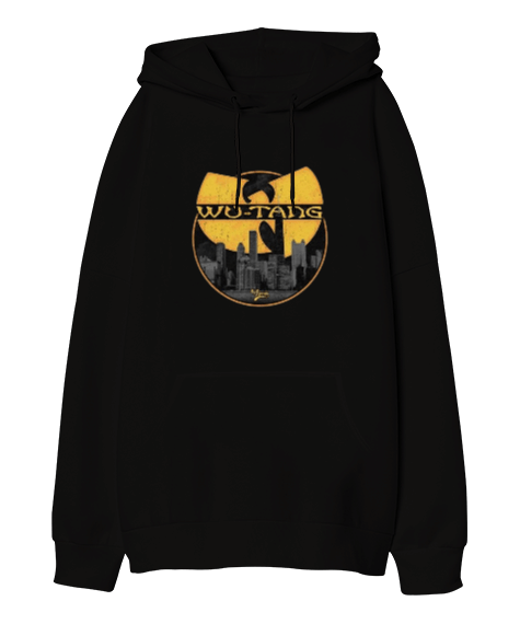 Tisho - Wu-Tang Clan Rap Tasarım Baskılı Oversize Unisex Kapüşonlu Sweatshirt