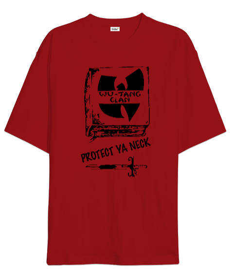 Tisho - Wu-Tang Protect Ya Neck 02 Kırmızı Oversize Unisex Tişört
