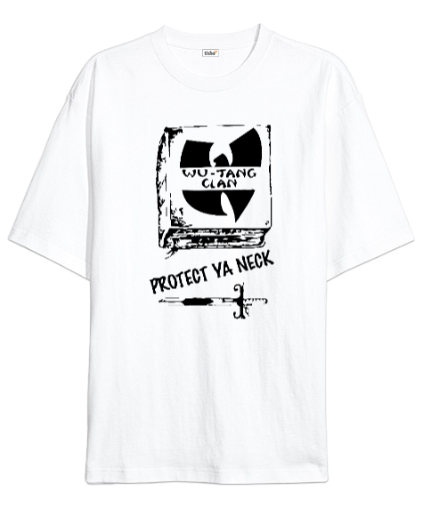 Tisho - Wu-Tang Protect Ya Neck 03 Beyaz Oversize Unisex Tişört
