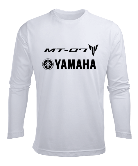 Tisho - Yamaha mt-07 Yazı Ve Logo Erkek Uzun Kol Yazlık Tişört