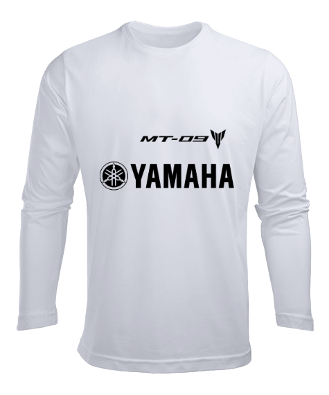 Tisho - Yamaha mt-09 Yazı Ve Logo Erkek Uzun Kol Yazlık Tişört